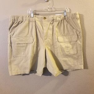 Croft & Barrow New Men's Beige "The Side Elastic Cargo" Shorts Size 50